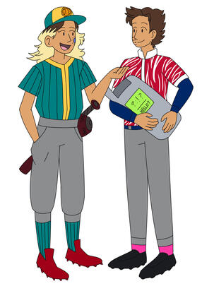 Digital fullbody, full color, closed lines.