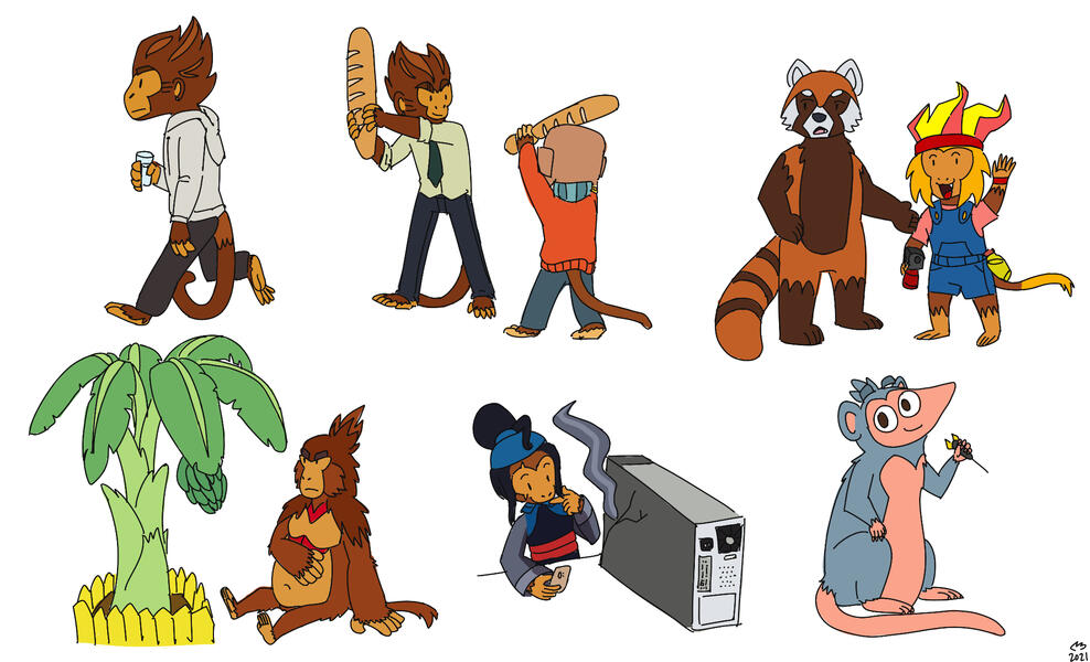 Digital sketch, full color, full body, flat background.